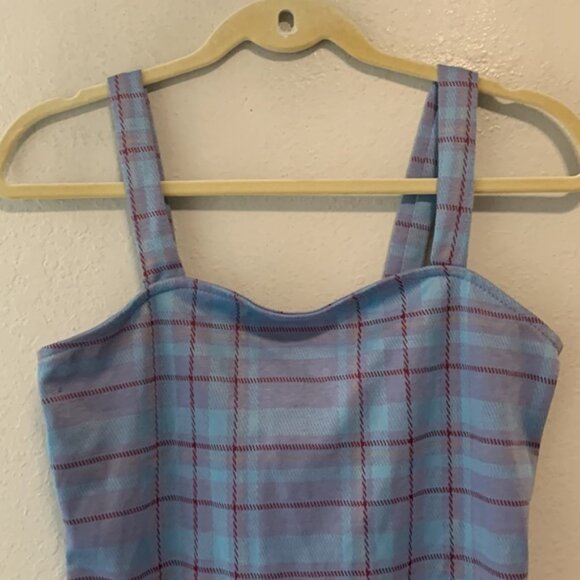 Just Polly Sleeveless Plaid Mini Dress - Picture 5 of 13